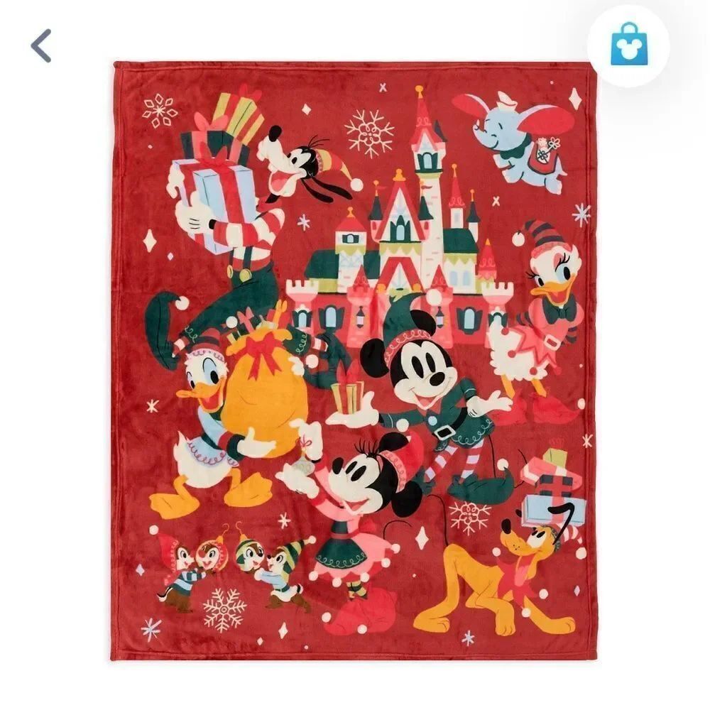 Disney Mickey Mouse and Friends Holiday Throw NWT